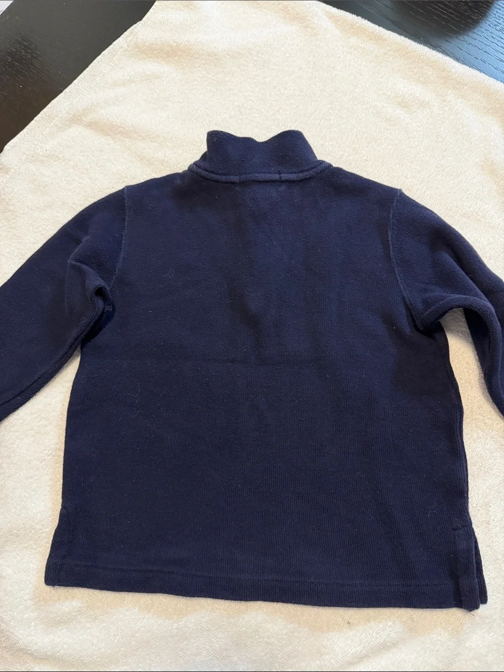 Ralph Lauren Men’s Navy Quarter-Zip Sweater with Red Pony